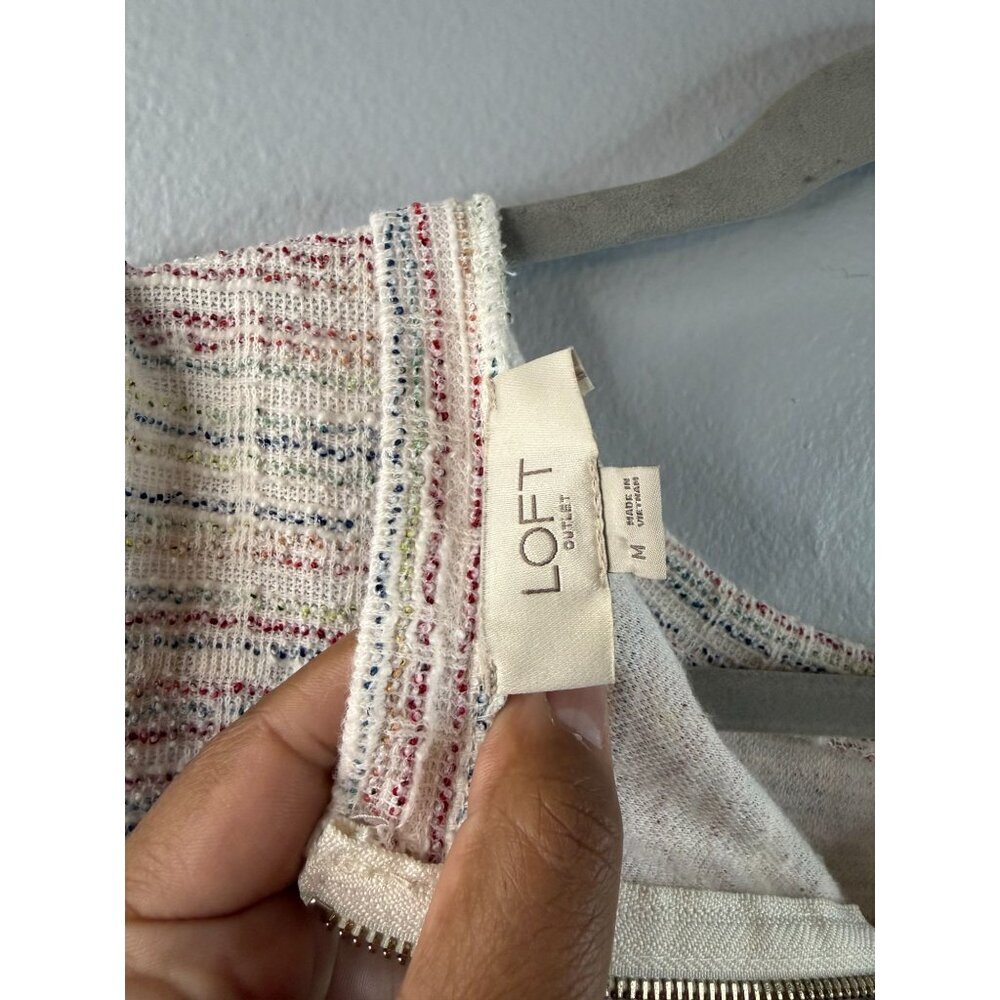 Loft Textured Shift Dress Size Medium - Picture 4 of 7